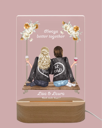 Personalisiertes Dekolicht Geschenk ''Beste Freundin" | Geschenkidee mit Namen