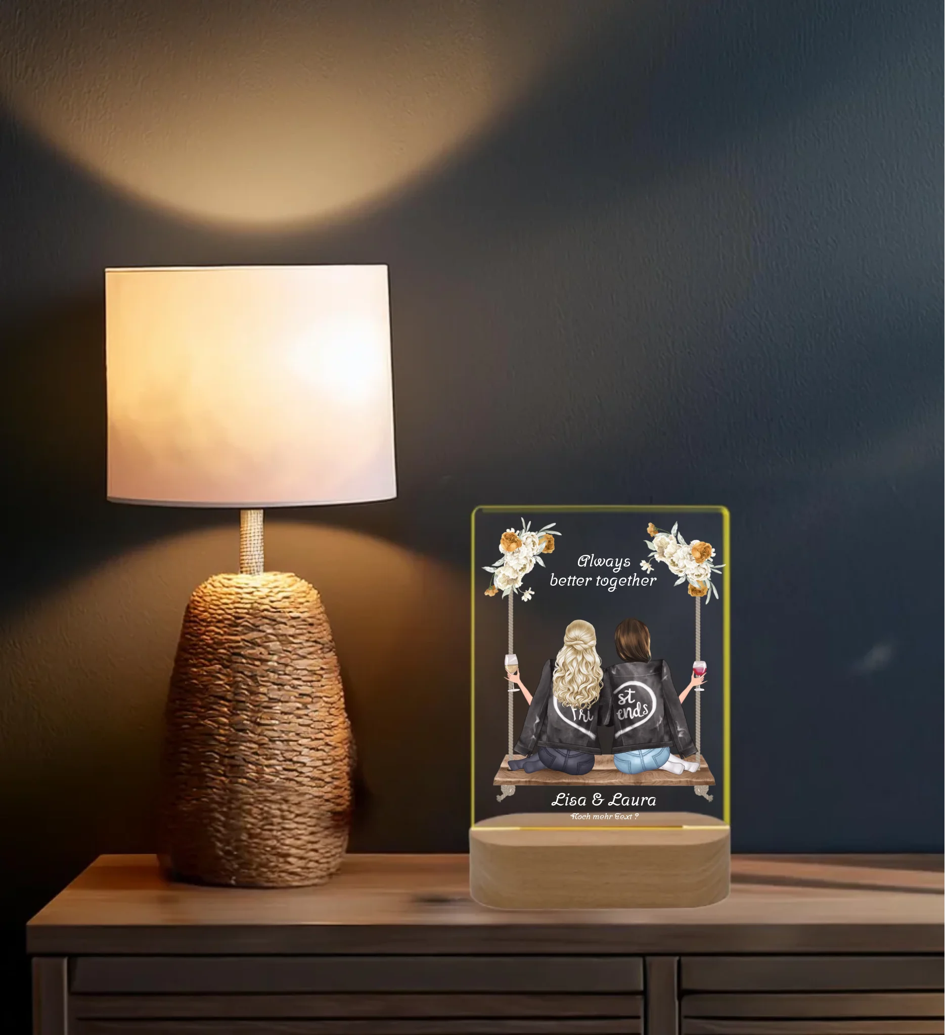 Personalisiertes Dekolicht Geschenk ''Beste Freundin" | Geschenkidee mit Namen