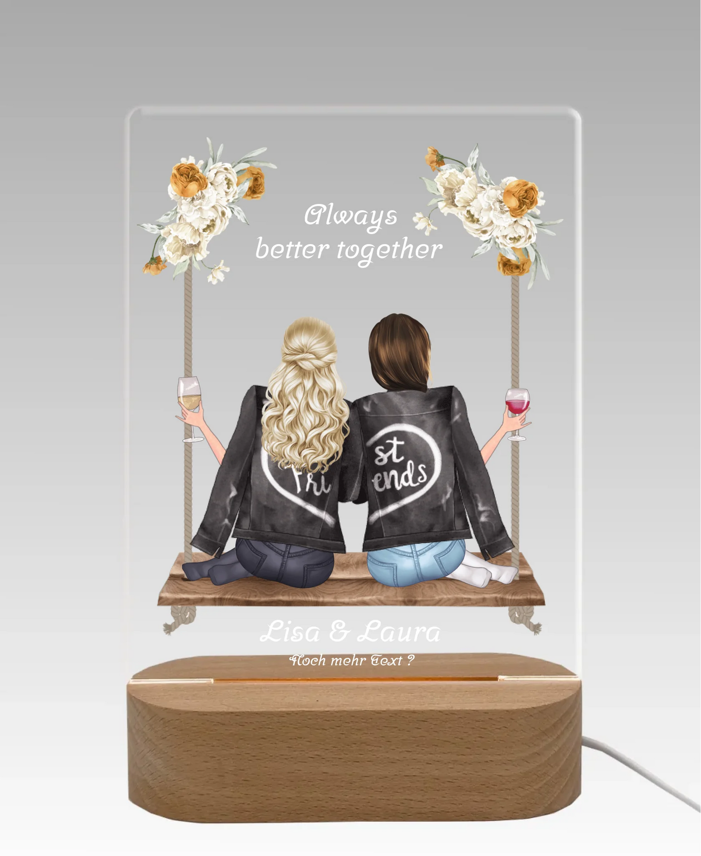 Personalisiertes Dekolicht Geschenk ''Beste Freundin" | Geschenkidee mit Namen