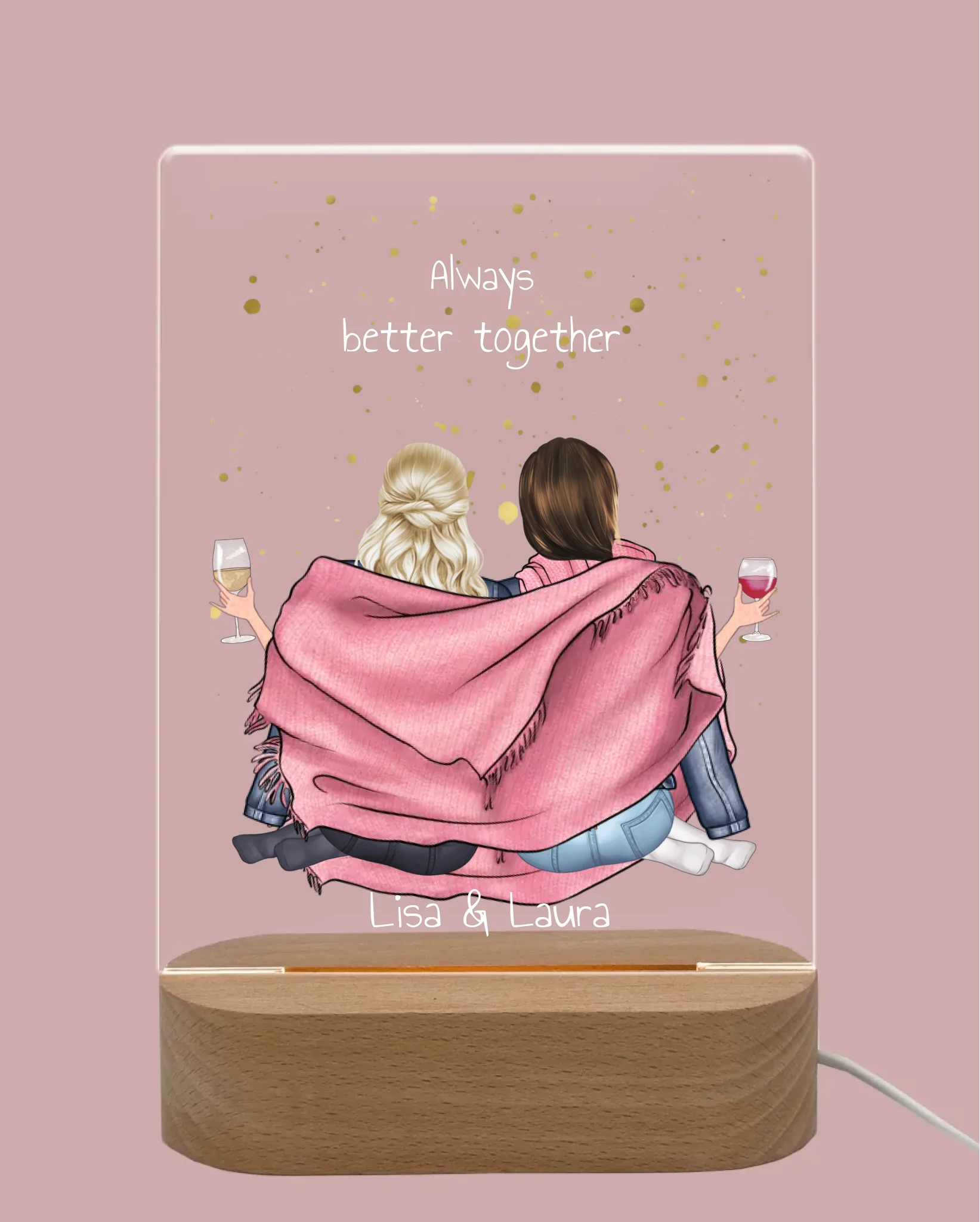 ''Beste Freundin" Personalisiertes Dekolicht Geschenk mit Namen
