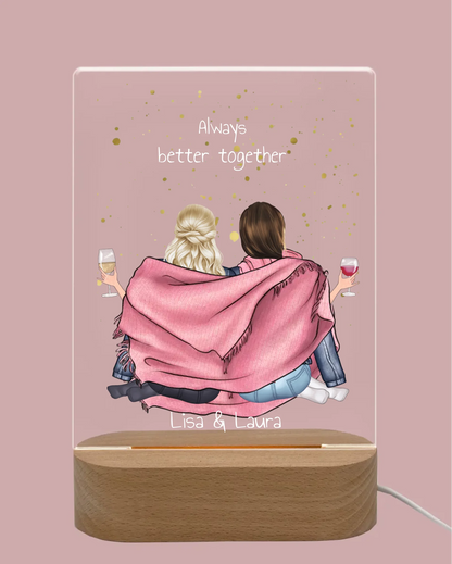 ''Beste Freundin" Personalisiertes Dekolicht Geschenk mit Namen