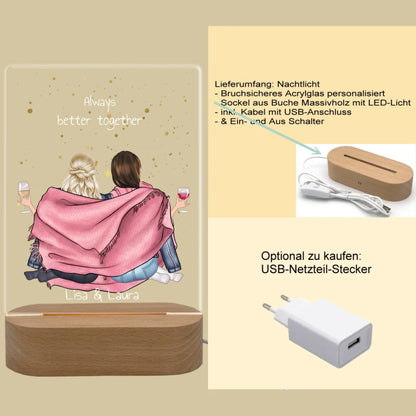 ''Beste Freundin" Personalisiertes Dekolicht Geschenk mit Namen