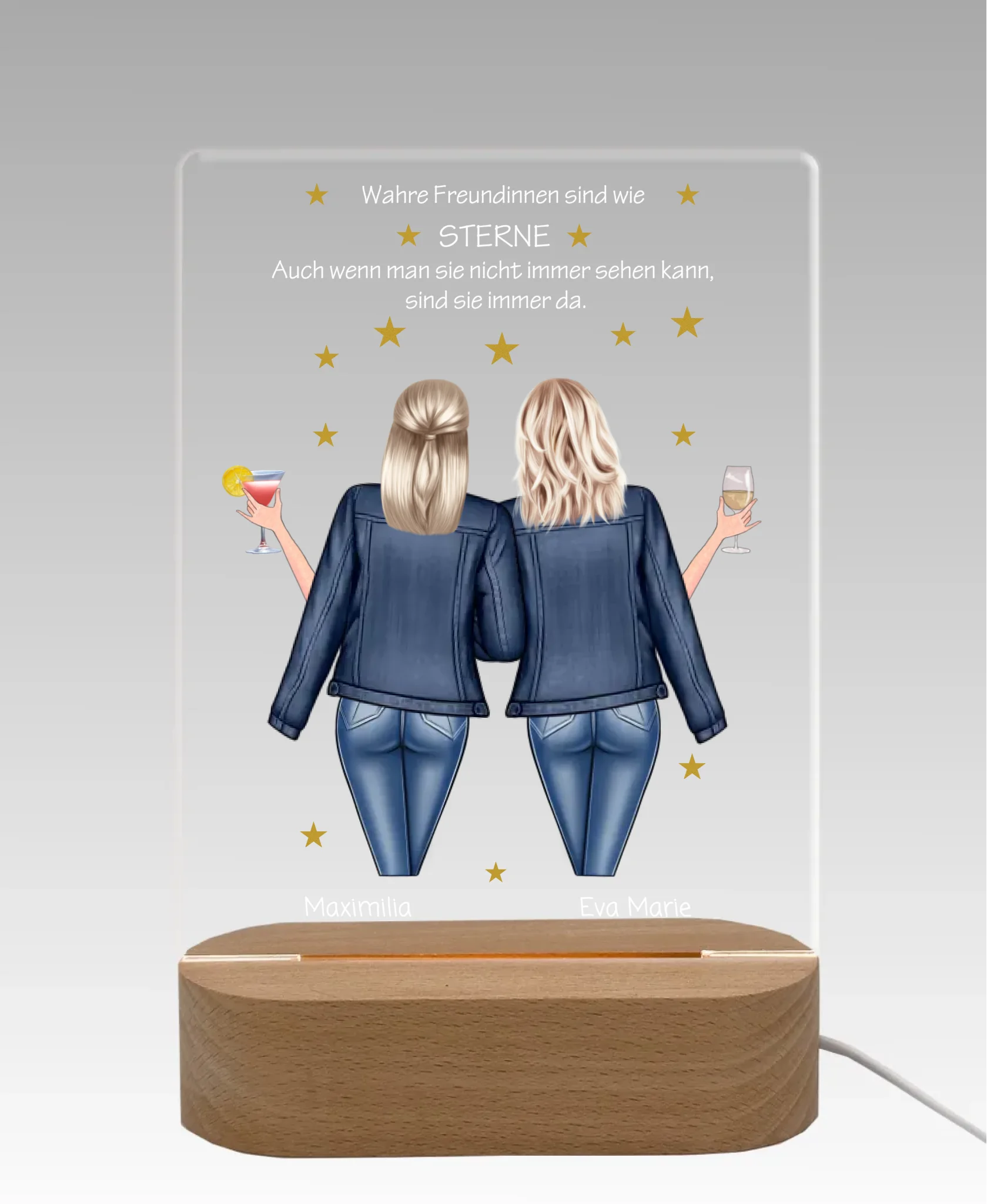 Personalisiertes Acryl Nachtlicht Geschenk ''Beste Freundin" | Geschenkidee Freunde & Familie