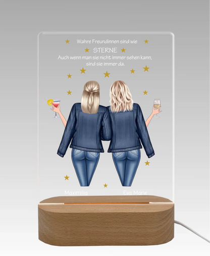 Personalisiertes Acryl Nachtlicht Geschenk ''Beste Freundin" | Geschenkidee Freunde & Familie