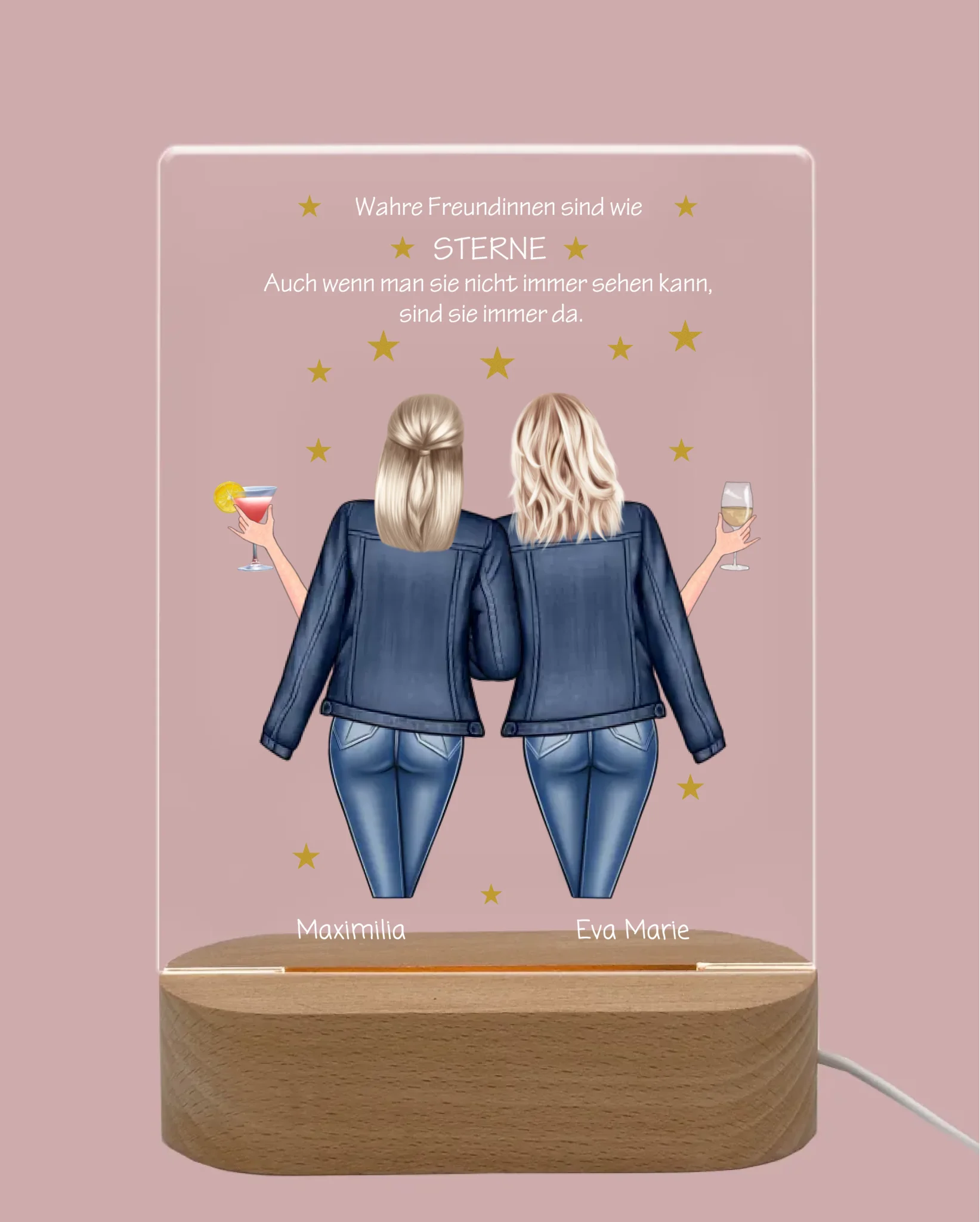 Personalisiertes Acryl Nachtlicht Geschenk ''Beste Freundin" | Geschenkidee Freunde & Familie