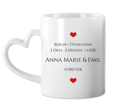 Personalisierte Tasse, wo alles begann, Kennenlernorte, Partner Geschenk Freund - Lebenspartner - Freundin - Valentin - Hochzeitstag