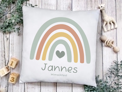 Personalisiertes Kissen zur Einschulung mit Füllung - Regenbogen