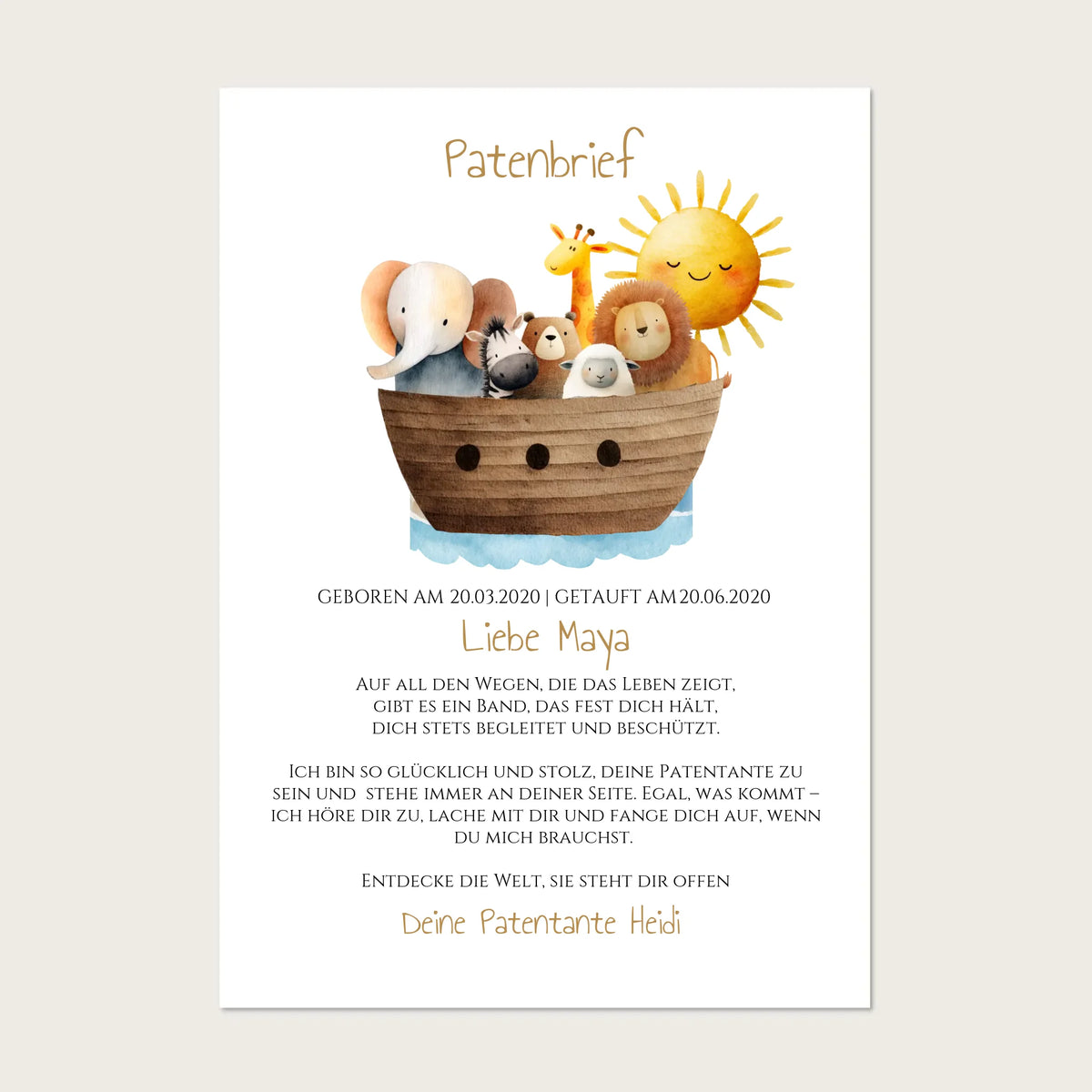 Patenbrief Geschenk Patenkind Posters Poster