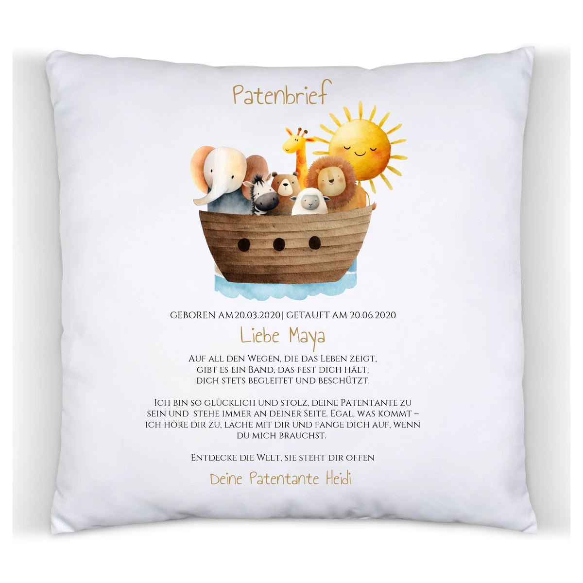 Patenbrief Geschenk Patenkind Premium Kissen (Plüschoberfläche) Premium Kissen
