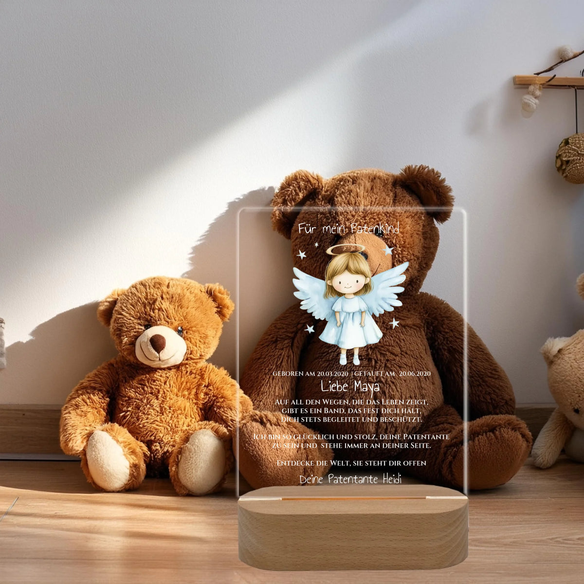 Teddybären mit rechteckigen Nachtlicht