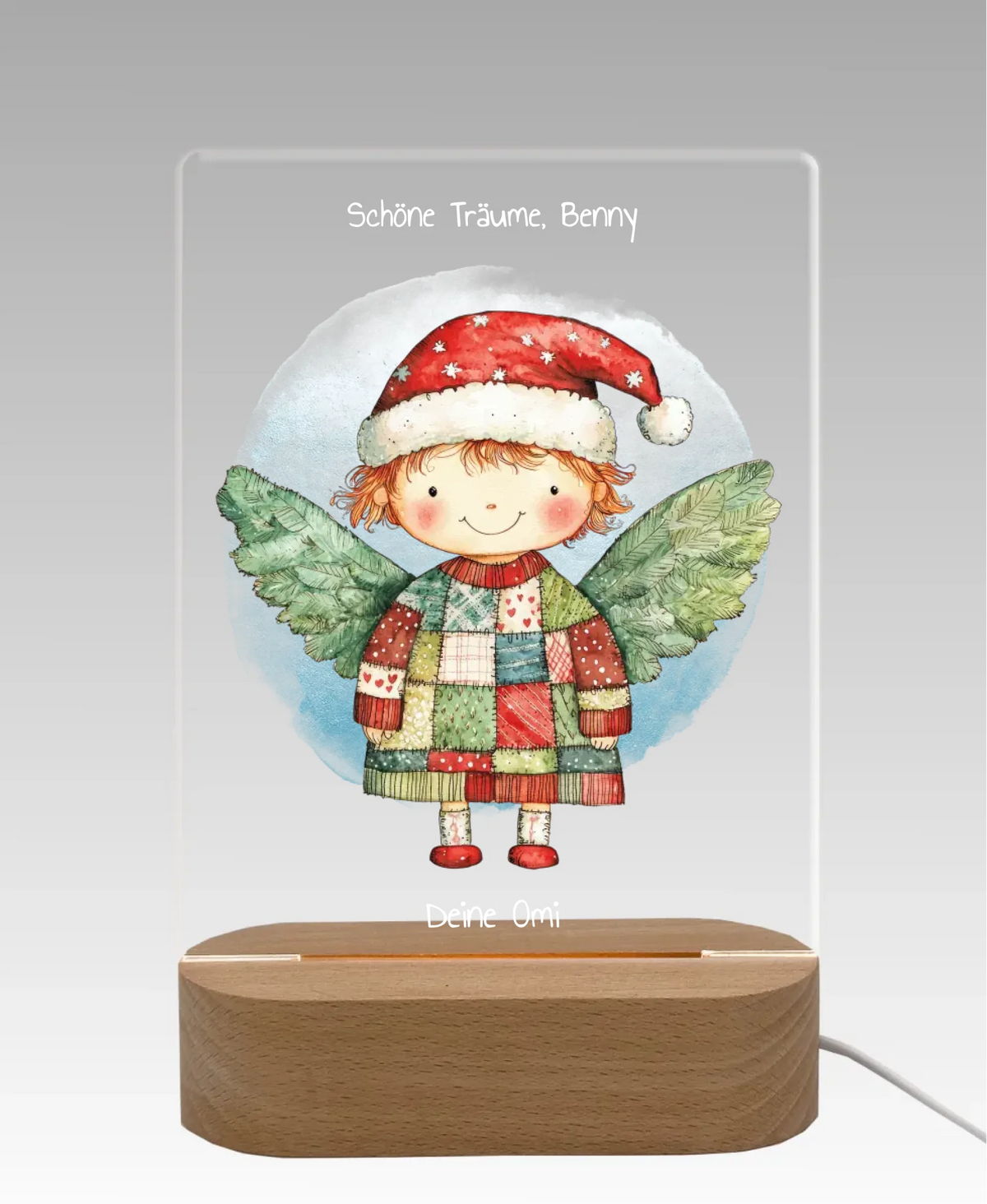Personalisiertes LED Nachtlicht & Dekolicht für Kinder - Weihnachtsengel 2