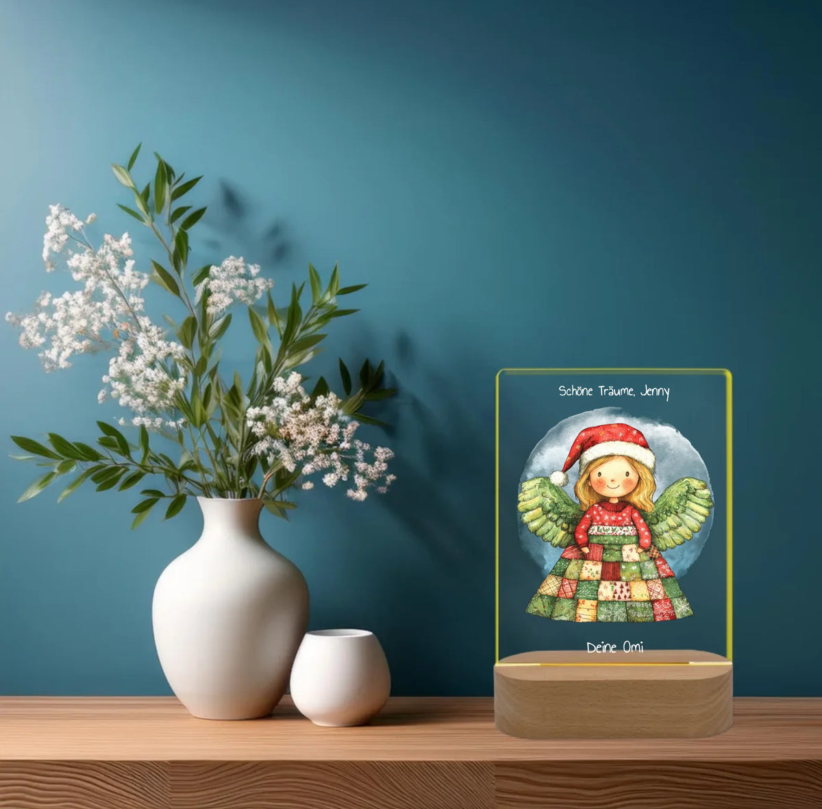 Personalisiertes LED Nachtlicht & Dekolicht für Kinder - Weihnachtsengel
