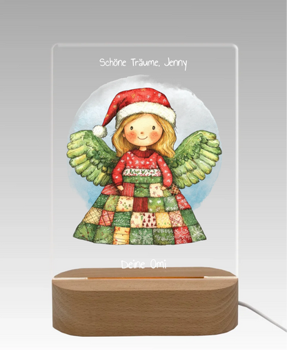 Personalisiertes LED Nachtlicht & Dekolicht für Kinder - Weihnachtsengel