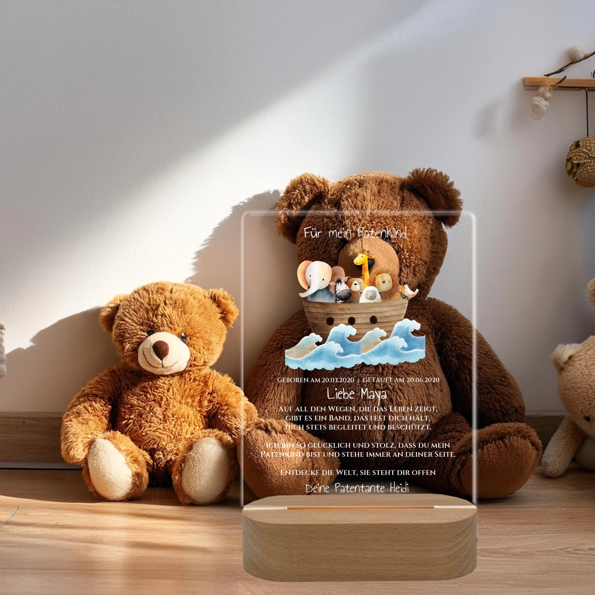Teddybären mit rechteckigen Nachtlicht