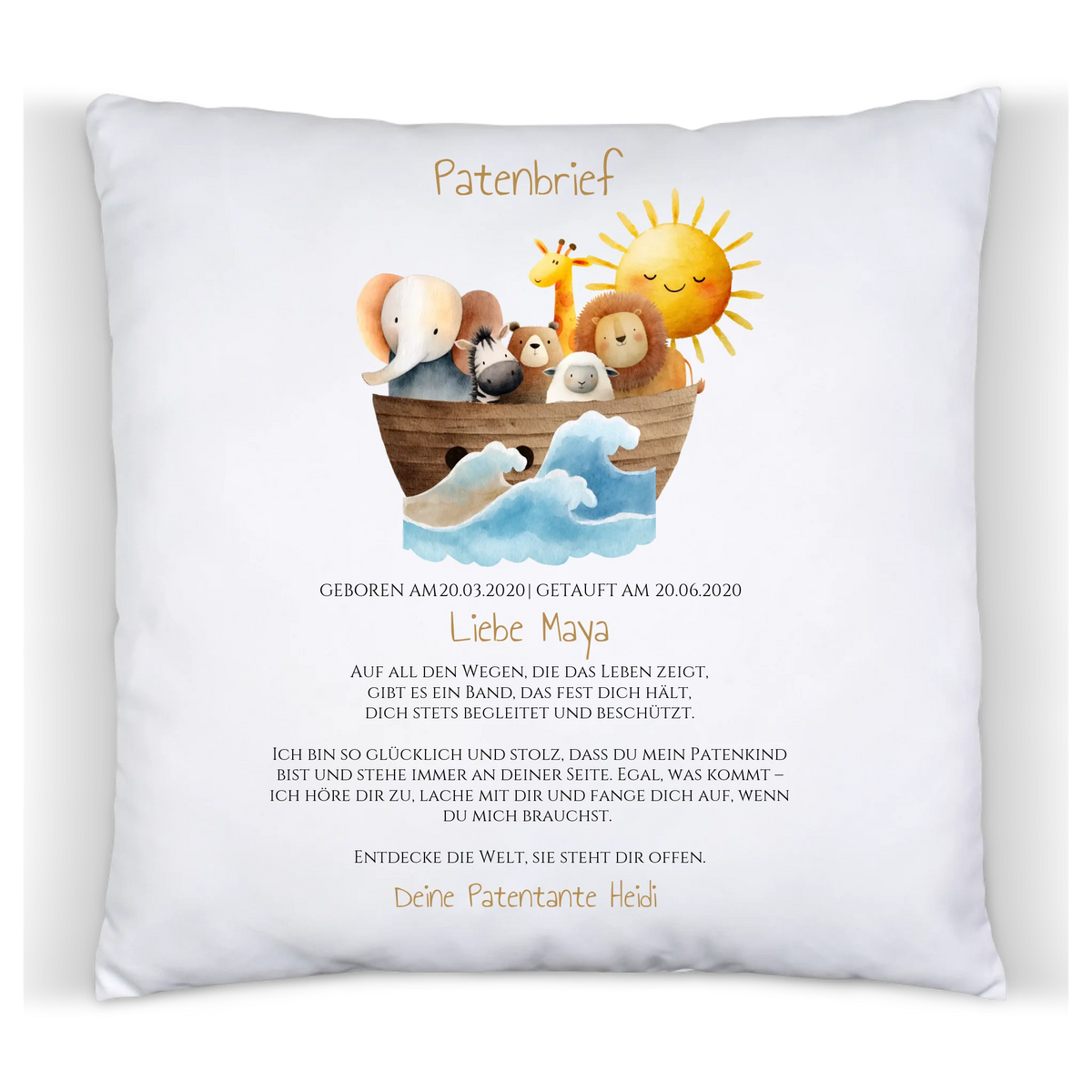 Patenbrief Geschenk Patenkind Premium Kissen (Plüschoberfläche) Premium Kissen