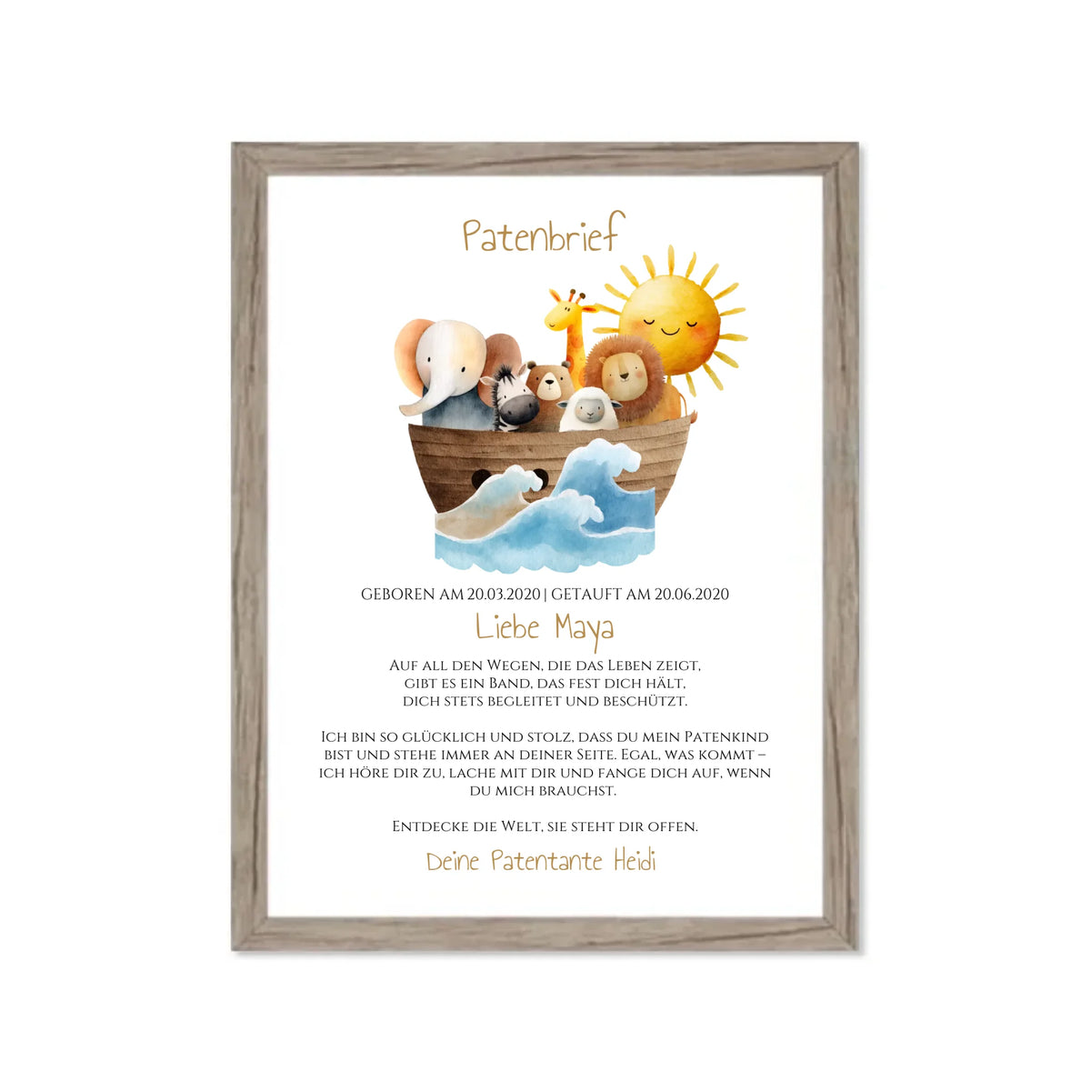 Patenbrief Geschenk Patenkind