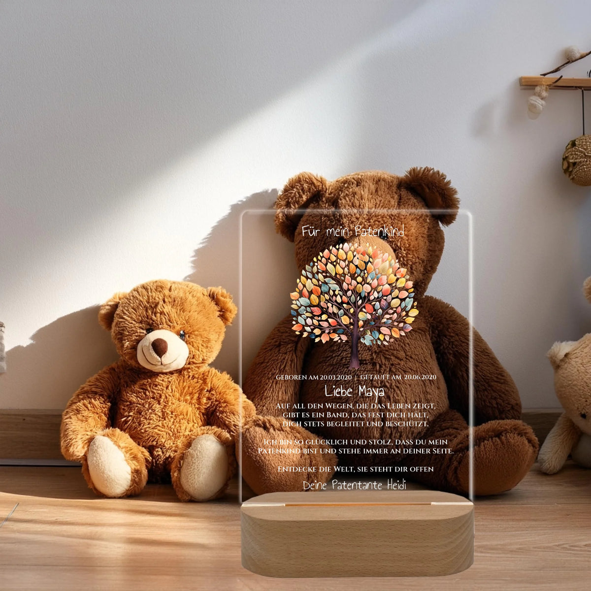 Teddybären mit rechteckigen Nachtlicht