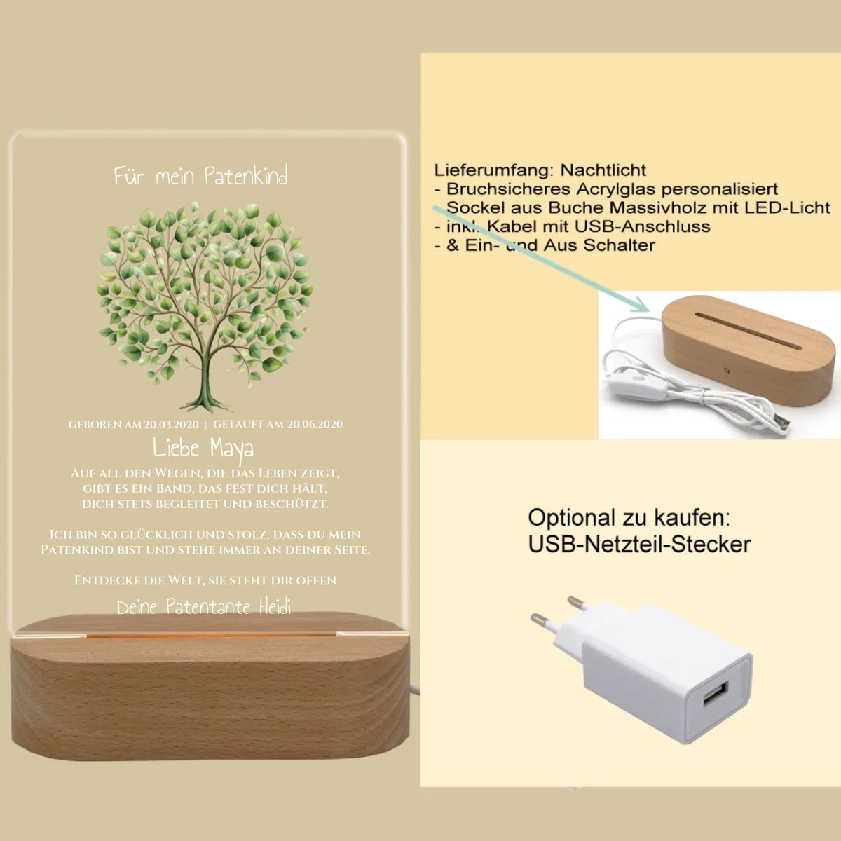Produktinfo rechteckiges 3