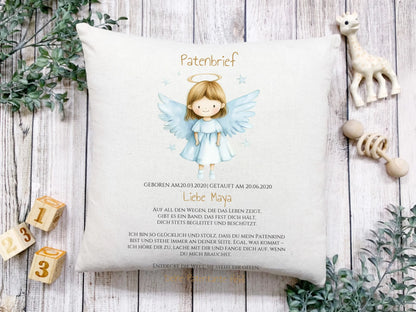 Patenbrief Geschenk Patenkind - Poster, Kissen, Decke, Leinwandbild personalisiert