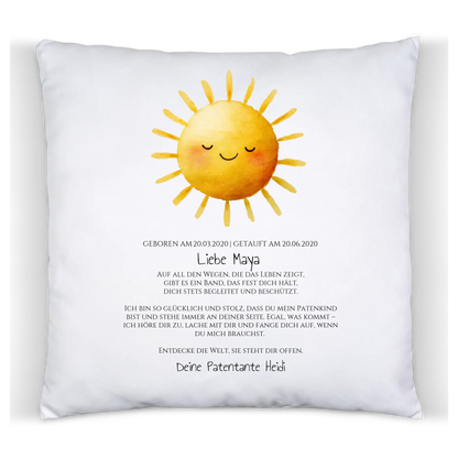 Patenbrief Geschenk Patenkind Sonne - Decke, Kissen, Poster, Leinwandbild personalisiert