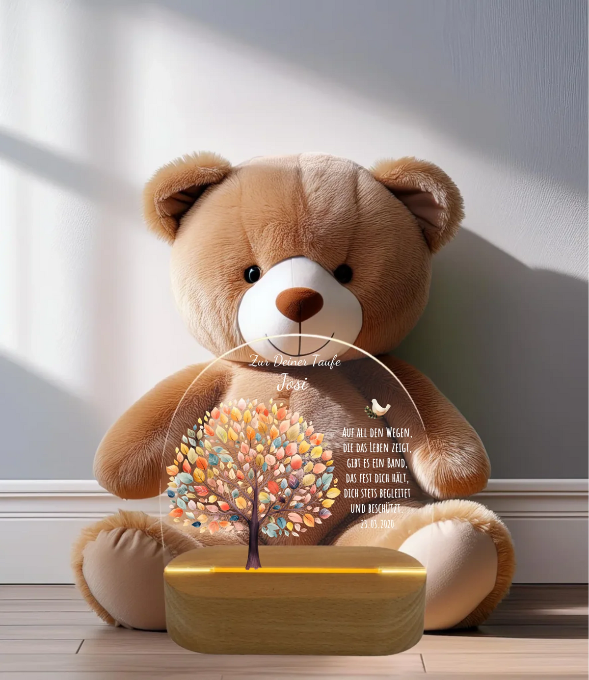 Zur Taufe - Taufgeschenk Lebensbaum Mädchen / Junge - Personalisiertes LED Nachtlicht für Babys & Kinder- Geschenk Geburt 2