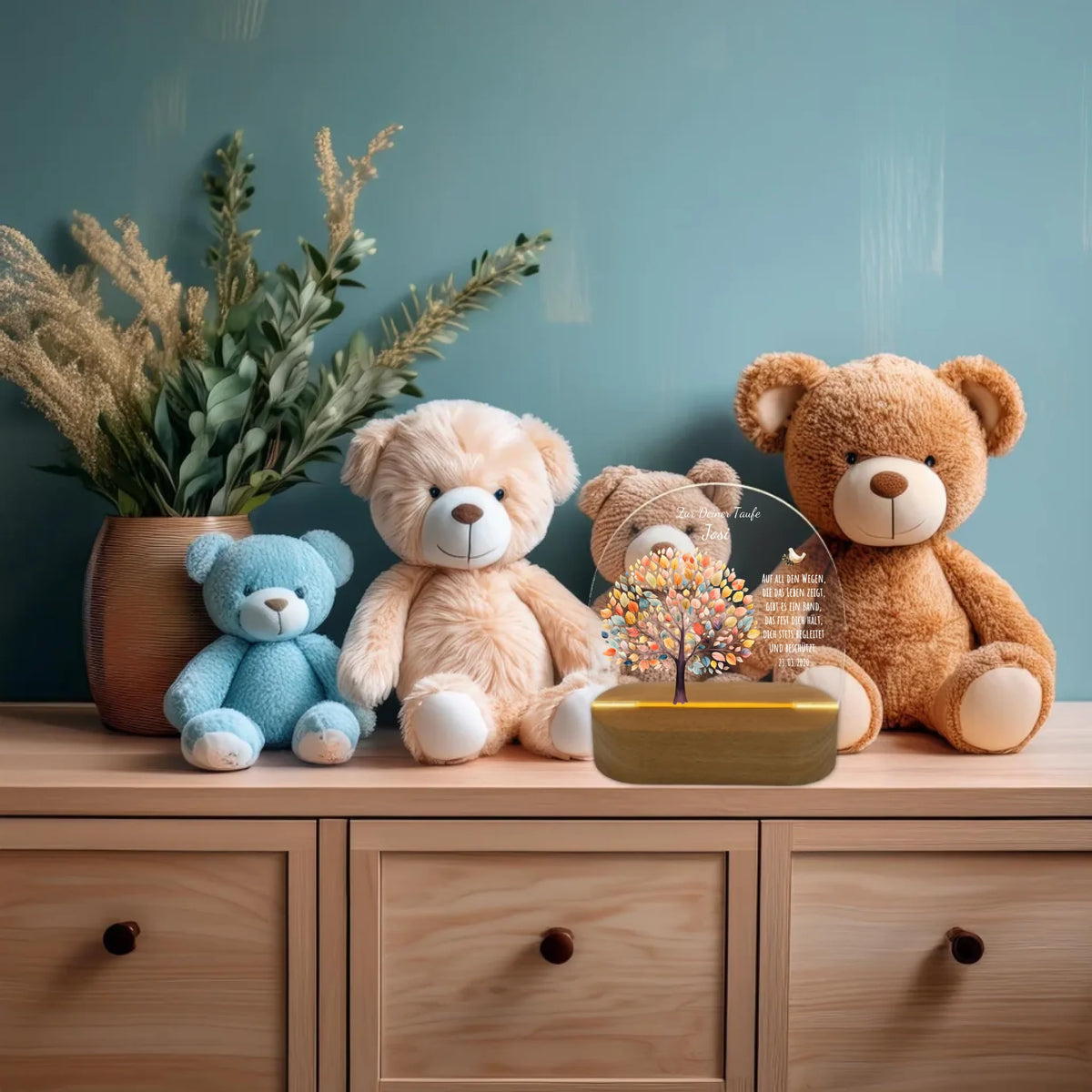 Zur Taufe - Taufgeschenk Lebensbaum Mädchen / Junge - Personalisiertes LED Nachtlicht für Babys & Kinder- Geschenk Geburt 2
