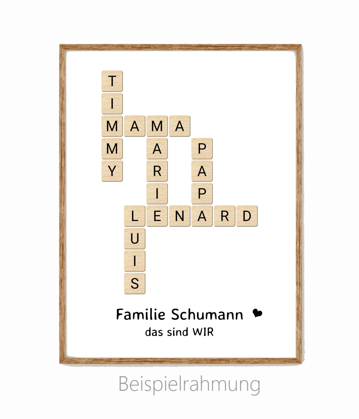 Scrabble Familienbild Poster Geschenk mit Namen