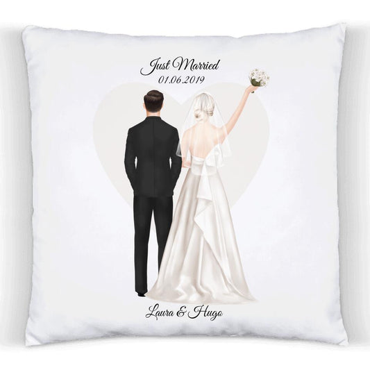 Just Married - Personalisiertes Hochzeitsgeschenk Brautpaar - Kissen online bestellen