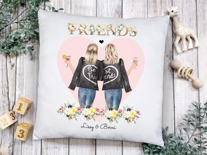 FRIENDS 2 Beste Freundinnen Geburtstagsgeschenk Kissen - Personalisiertes Kissen online bestellen