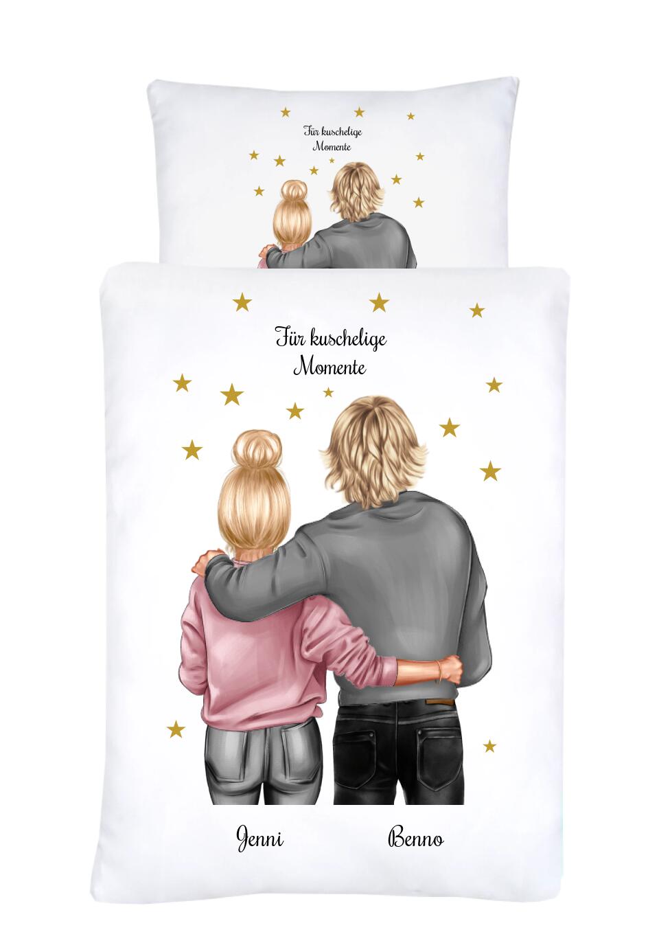 Personalisiertes Geschenk Bettwäsche für Verliebte, Paare, Partnergeschenk