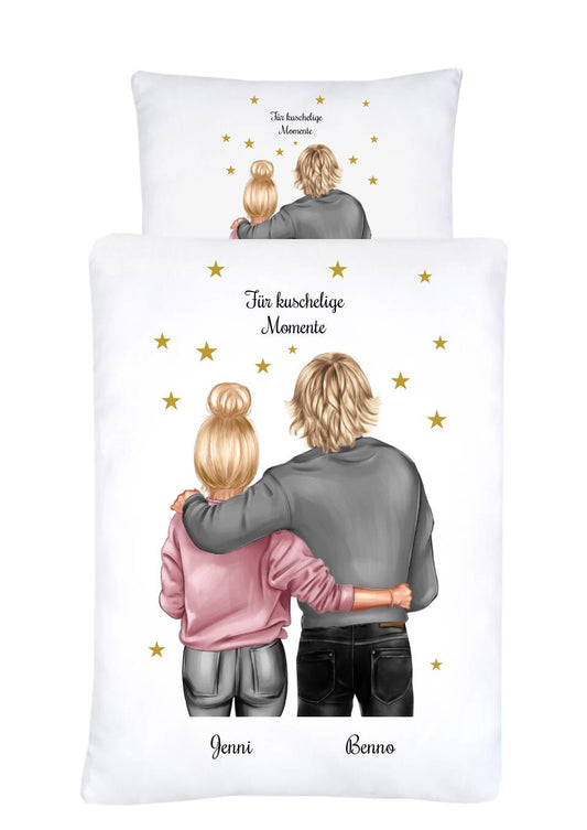 Personalisiertes Geschenk Bettwäsche für Verliebte, Paare, Partnergeschenk