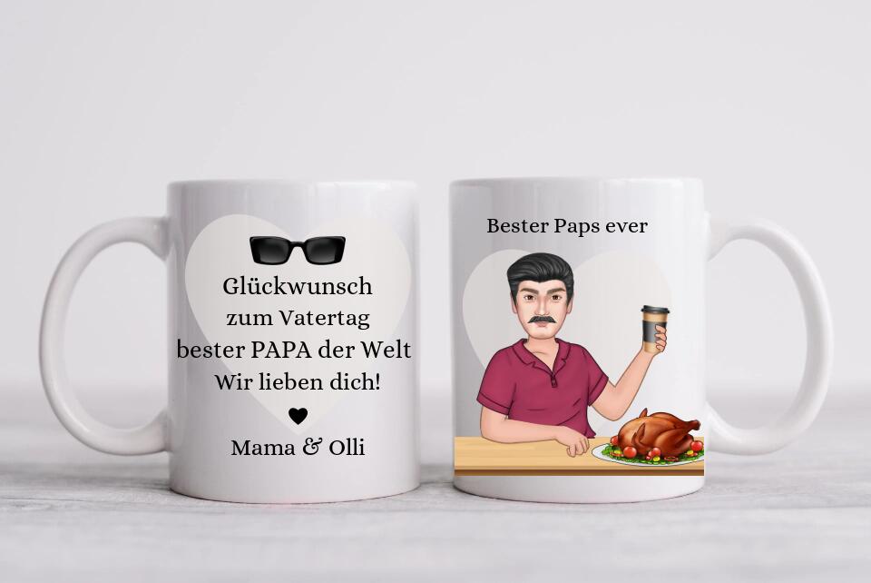 Personalisierte Kaffeetasse Vatertag, Geburtstagsgeschenke Tasse Papa