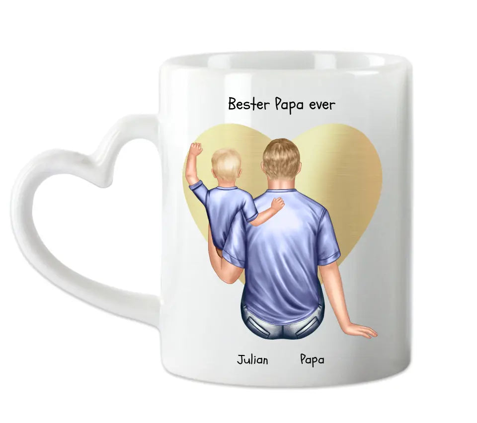 Personalisierte Tasse Vatertag - Papa Geburtstagsgeschenk Tasse mit Kind