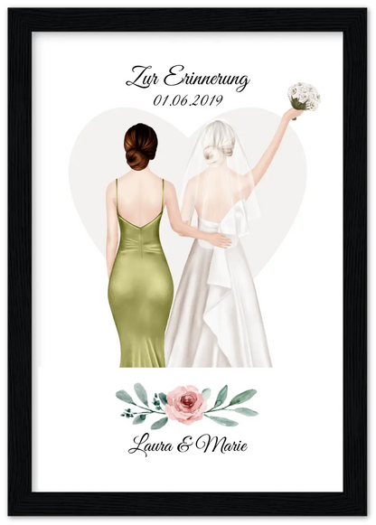 Personalisiertes Hochzeitsgeschenk - Beste Freundin personalisiertes Braut Poster - Hochzeitsgeschenk Braut Freundin