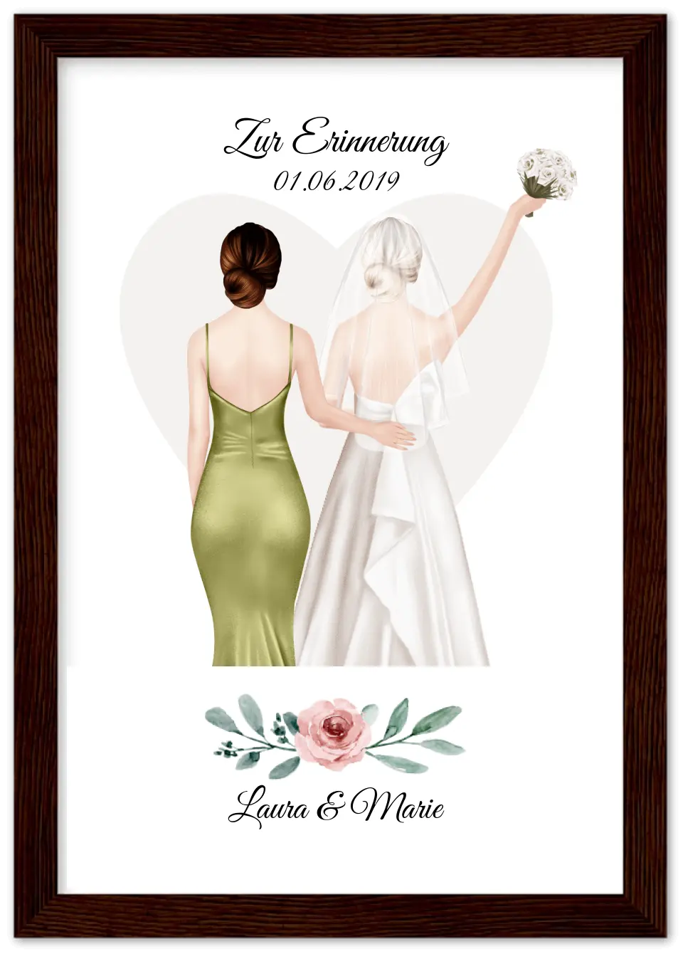 Personalisiertes Hochzeitsgeschenk - Beste Freundin personalisiertes Braut Poster - Hochzeitsgeschenk Braut Freundin