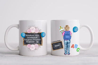 Personalisierte Tassen - Schulkind 2023 -Personalisiertes Geschenk zur Einschulung Tasse für Jungen - Einschulungsgeschenk