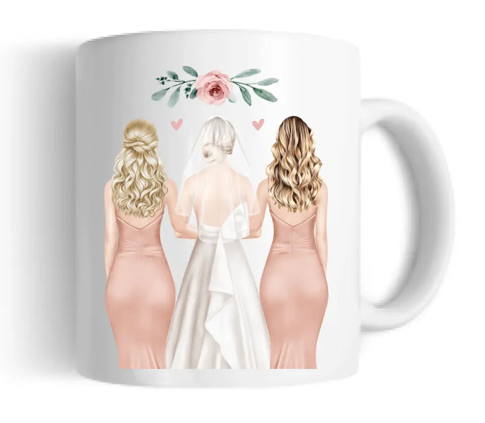 2 Trauzeuginnen Tasse Geschenkidee - Brautgeschenk - Hochzeitsgeschenk - Personalisierte Hochzeitstasse - Geschenk Brautpaar
