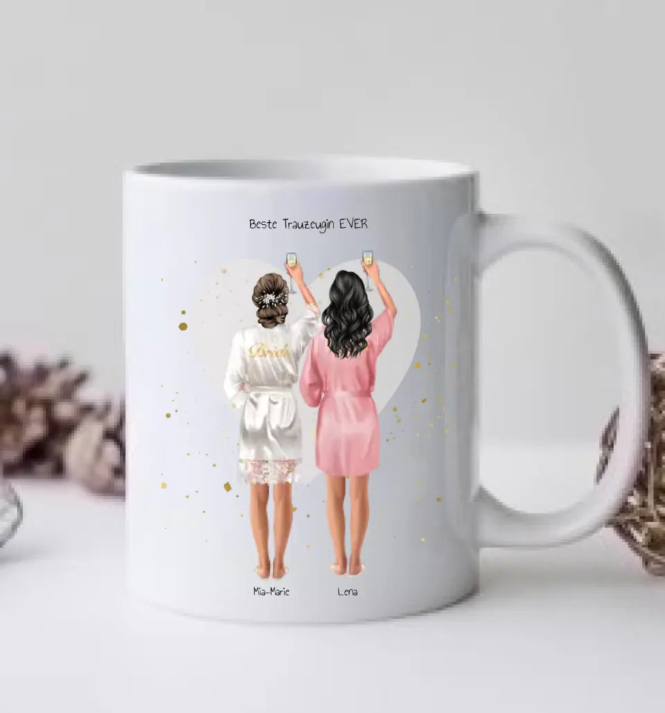 Personalisierte Tasse, Kaffeebecher Geschenk für Trauzeuginnen, Brautjungfer Geburtstagsgeschenk