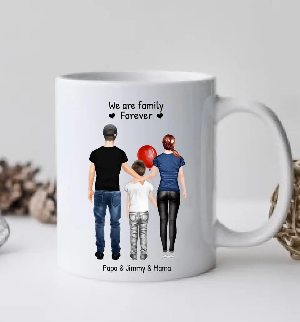 Weihnachtsgeschenk personalisierte Tasse Mama, Papa, Kind, Sohn oder Tochter- personalisierte Kaffeebecher Geburtstagsgeschenk - Weihnachtsgeschenkidee