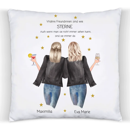 2 Beste Freundinnen Geschenk Kissen - Geburtstagsgeschenk Kissen - Personalisiertes Kissen mit Spruch