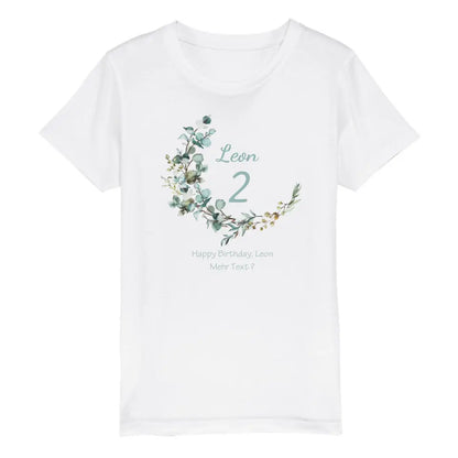 1. - 10. Geburtstag - Happy Birthday oder Wunschtext  Kinder Bio T-Shirt mit Waldtieren Namen und Wunschtext personalisiert