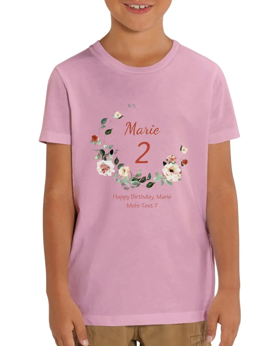 1. - 10. Geburtstag - Happy Birthday oder Wunschtext Kinder Bio T-Shirt mit Waldtieren Namen und Wunschtext personalisiert